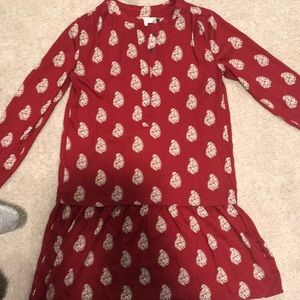 Loft long sleeve flounce hem dress